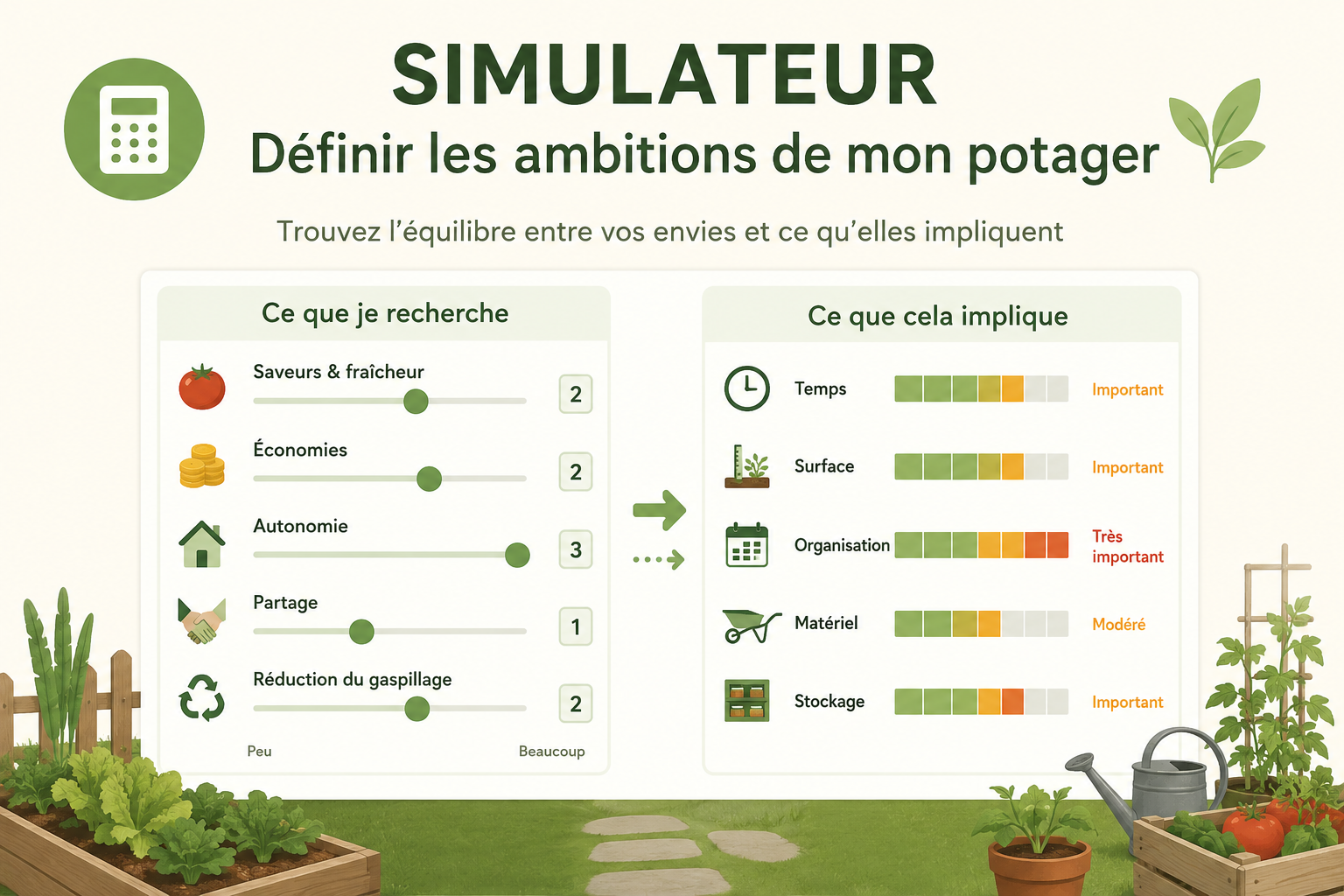 Simulateur objectifs potager